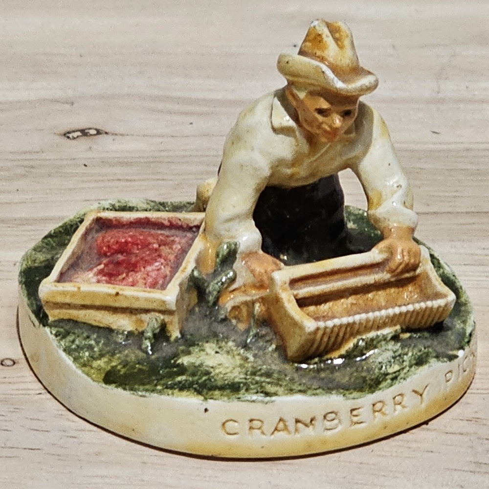 Vintage 1950 Sebastian Miniatures "Cranberry Picker" Figurine
